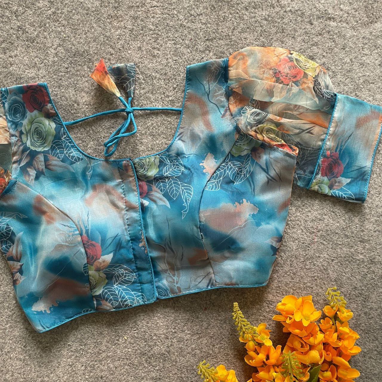 Kalamkari Organza Designer Blouse